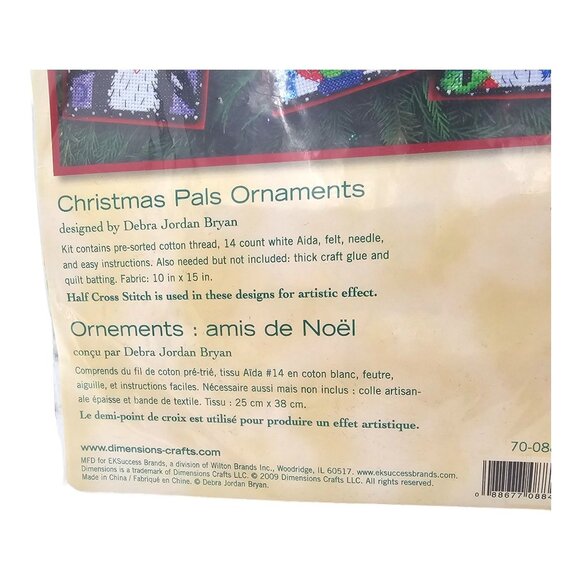Dimensions Christmas Pals Ornaments Cross Stitch Kit 2009 Makes 6 New Sealed - Picture 4 of 4